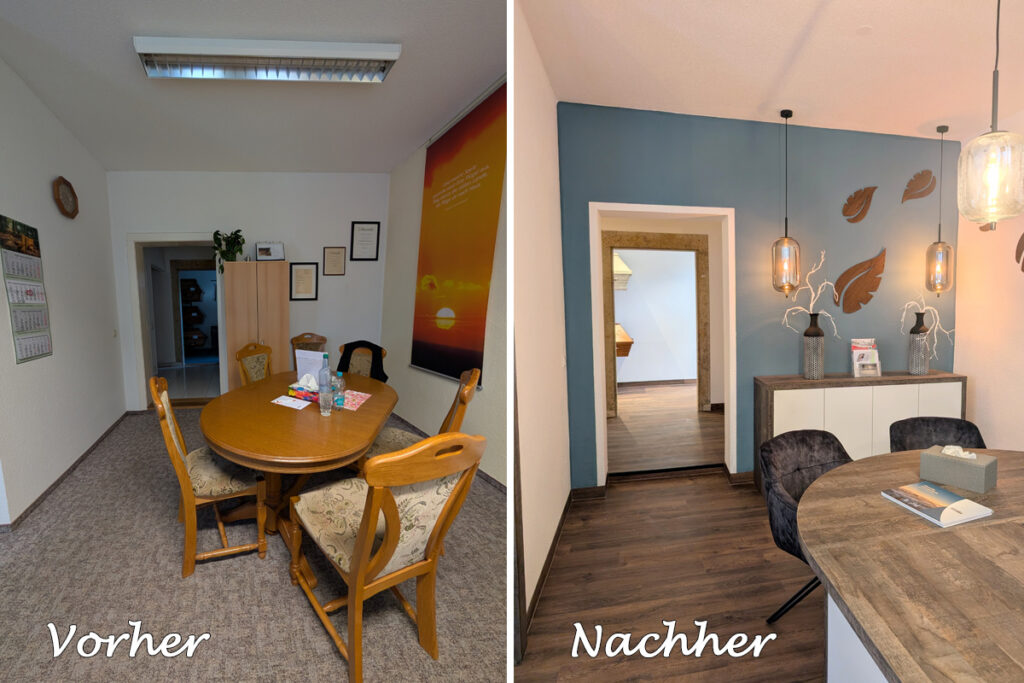 Vorher/Nachher - Durchgang Beratungsraum