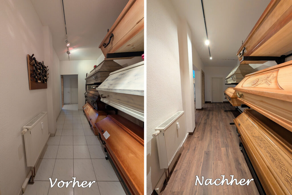 Vorher/Nachher - Sargausstellung